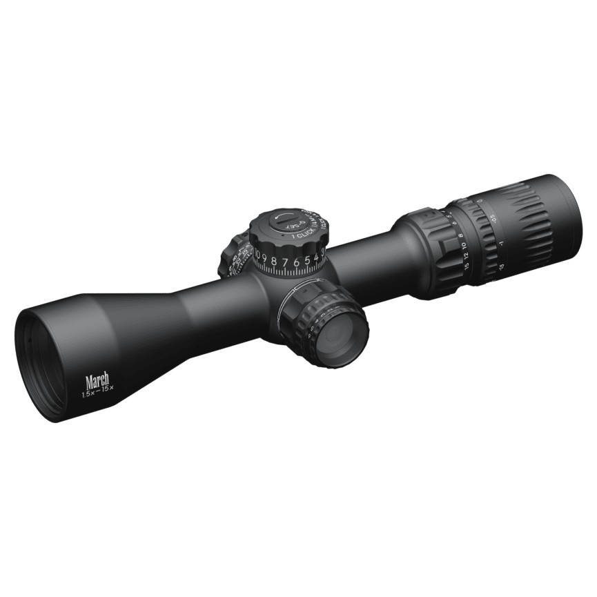 March Scopes March Tactical 1.5x-15x42 MTR-3 Reticle 1/4MOA Illuminated Riflescope D15V42TI-MTR-3 - March Scopes