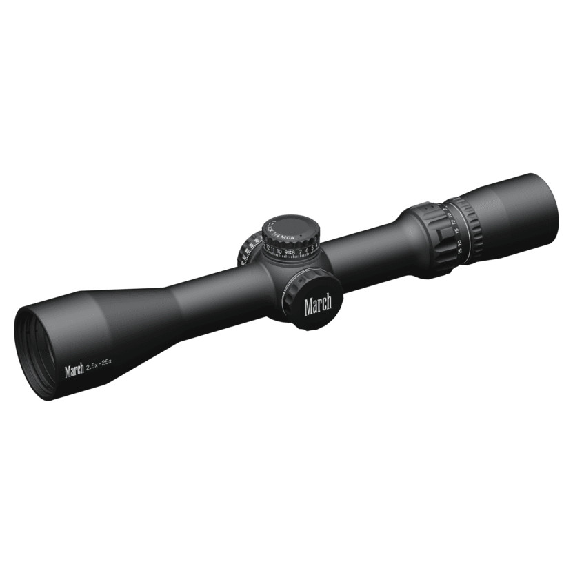March Scopes March Compact 2.5-25x42 Di-plex Reticle 1/4MOA Riflescope D25V42 - March Scopes