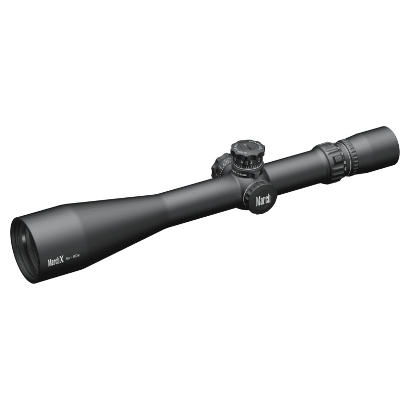 March Scopes March X Tactical 8-80x56 1/8 Reticle 1/8MOA Riflescope D80V56T - March Scopes