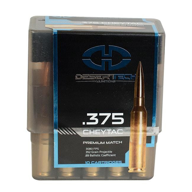 Desert Tech DTM .375 CheyTac 352gr Match Ammunition Case 100rds DTM-375352-CS - Desert Tech
