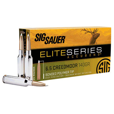 Sig Sauer Ammo 6.5 Creedmoor 140gr Elite Accubond Hunting 20/Box E65CMAB140-20 - Sig Sauer
