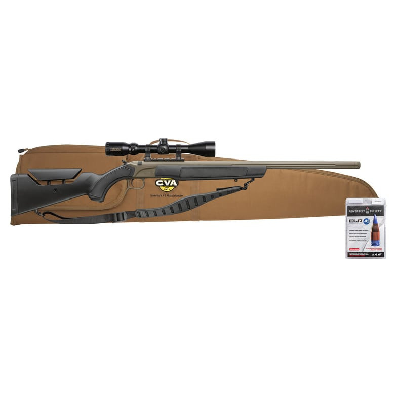 CVA ML ACCURA™ LR-X - Cerakote FDE + Nitride | Black - KonusPro 4-12x44 IR BDC Reticle - .50 cal - 30" bbl -3/4x24 PR3211NSCP - CVA ML