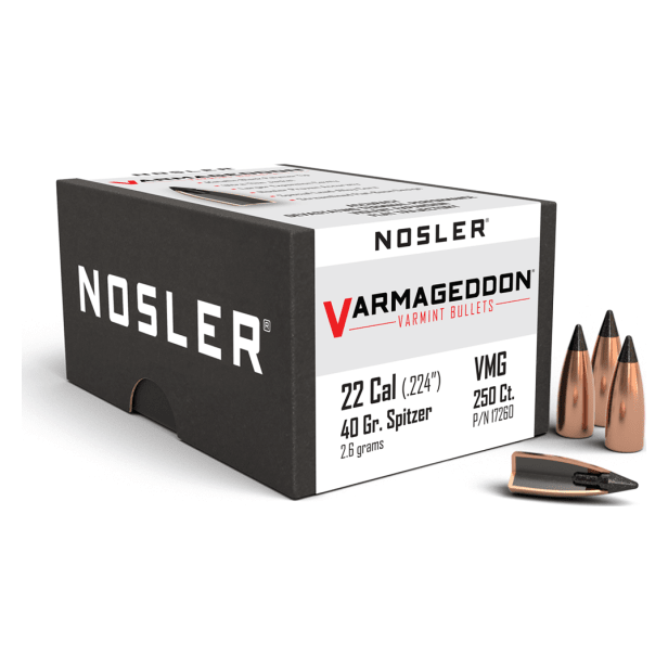 Nosler Varmageddon VG - 22 40g FB Tipped (250ct) Bullets 17260