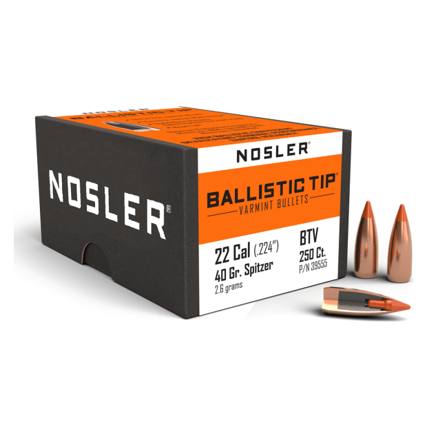 Nosler Ballistic Tip Varmint BT - 22 40g SP (250ct) Bullets 39555