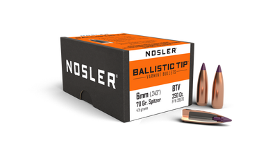 Nosler Ballistic Tip Varmint BT - 6mm 70g SP (250ct) Bullets 39570 - nosler