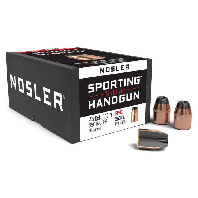 Nosler Hand Gun - Revolver HG - 45 250g JHP (.451") (100ct) Bullets 43013