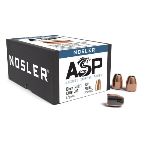 Nosler Hand Gun - Assured Stopping Power (ASP) HG - ASP 10mm 150g JHP (.400") (250 bulk ct) Bullets 44860