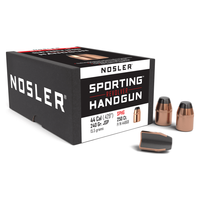 Nosler Hand Gun - Revolver HG - 44 240g JSP (.429") (250 bulk ct) Bullets 44868
