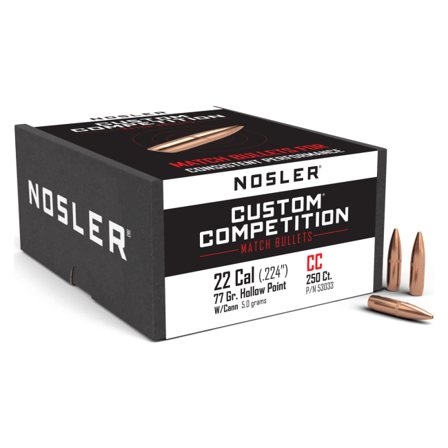 Nosler Custom Competition CC - 22 77g HPBT C470 (250ct) Bullets 53033