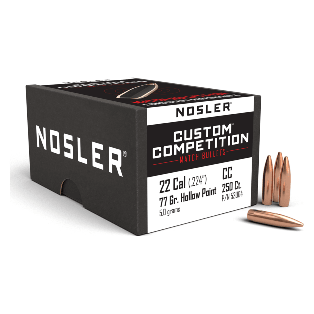 Nosler Custom Competition CC - 22 77g HPBT (250ct) Bullets 53064