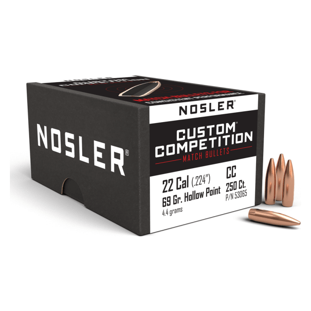Nosler Custom Competition CC - 22 69g HPBT (250ct) Bullets 53065