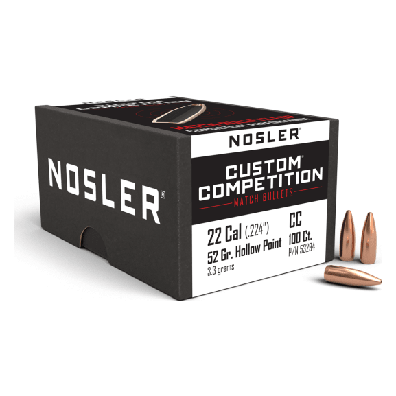 Nosler Custom Competition CC - 22 52g HPBT (100ct) Bullets 53294