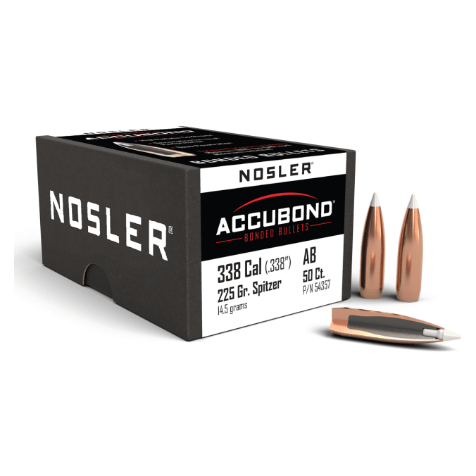 Nosler AccuBond AB - 338 225g SP (50ct) Bullets 54357