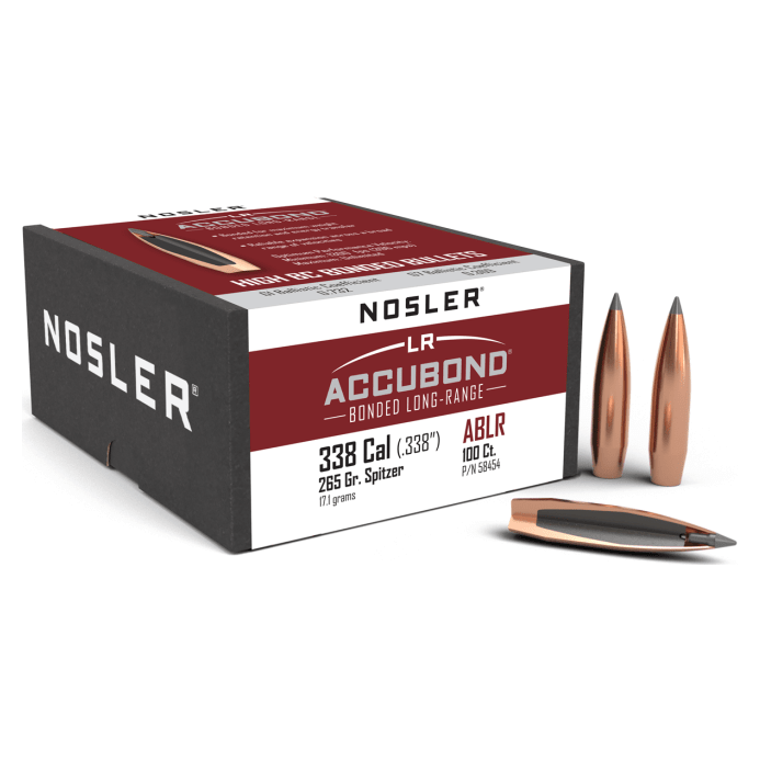 Nosler AccuBond Long Range ABLR - 338 265g SP (100ct) Bullets 58454