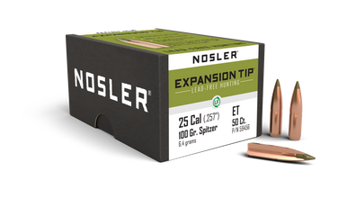 Nosler E-Tip ET - 25 100g SP b635 (50ct) Bullets 59456 - nosler