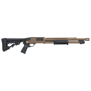 Mossberg 590R 7-Shot Standoff 12ga 18.5" Bbl w/Integrated Heat Shield 6+1 Flat Dark Earth Cerakote Pump-Action Shotgun w/ Rotary Safety Selector 50756