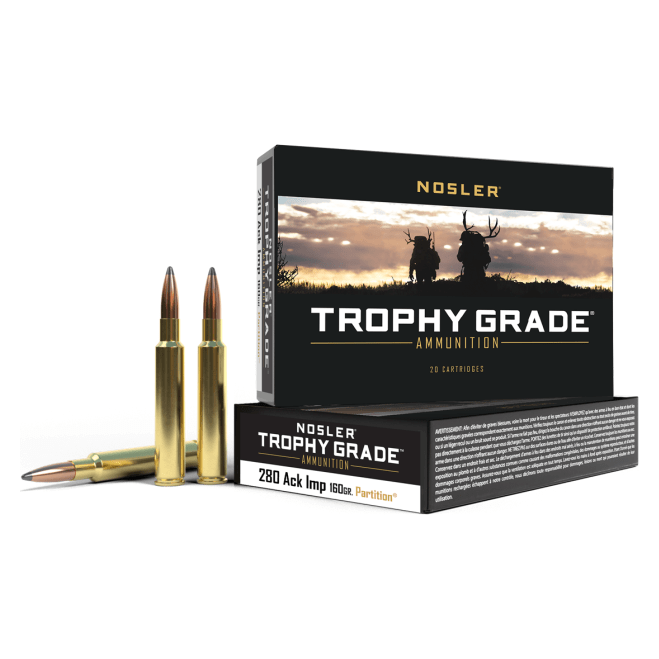 Nosler Trophy Grade TGA - 280 Ack Imp 160g PT SP (20ct) Ammunition 60044