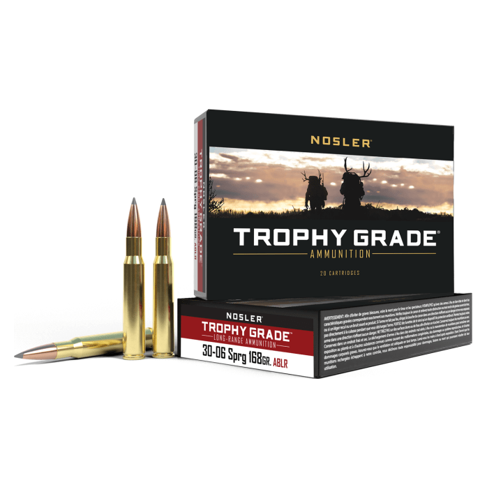 Nosler Trophy Grade (Long Range) TGA - 30-06 Sprg 168g ABLR SP (20ct) Ammunition 60102