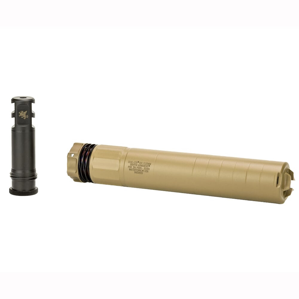 Griffin Armament DUAL-LOK PSR 5 Suppressor, Magpul FDE, GADLPSR556FDE-W - Griffin Armament