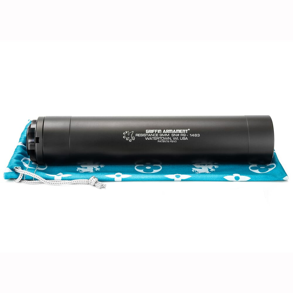 Griffin Armament Resistance 9mm Suppressor, Black GARS9-W - Griffin Armament