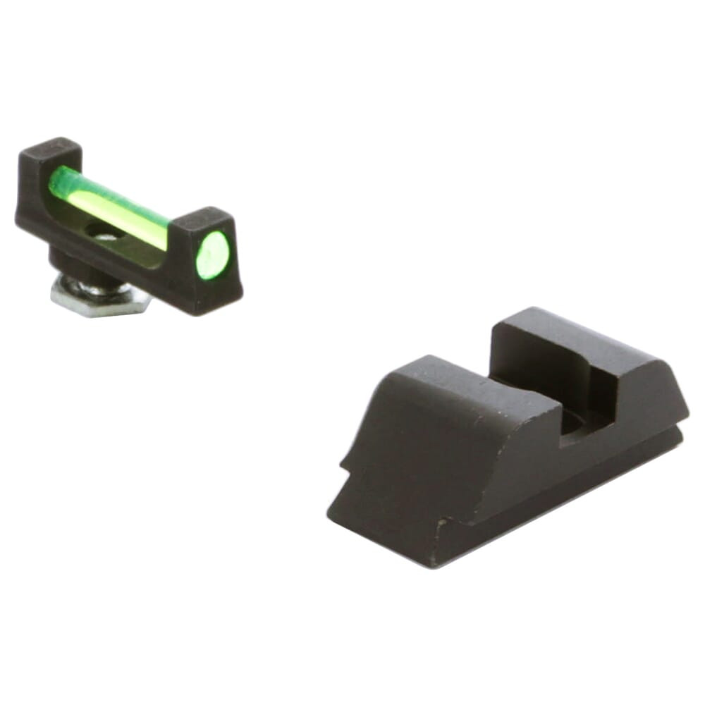 Ameriglo 1L Green Fiber .115" FRONT Flat Black REAR Optic Height Fiber, Glock - All Models GFT-141 - Ameriglo