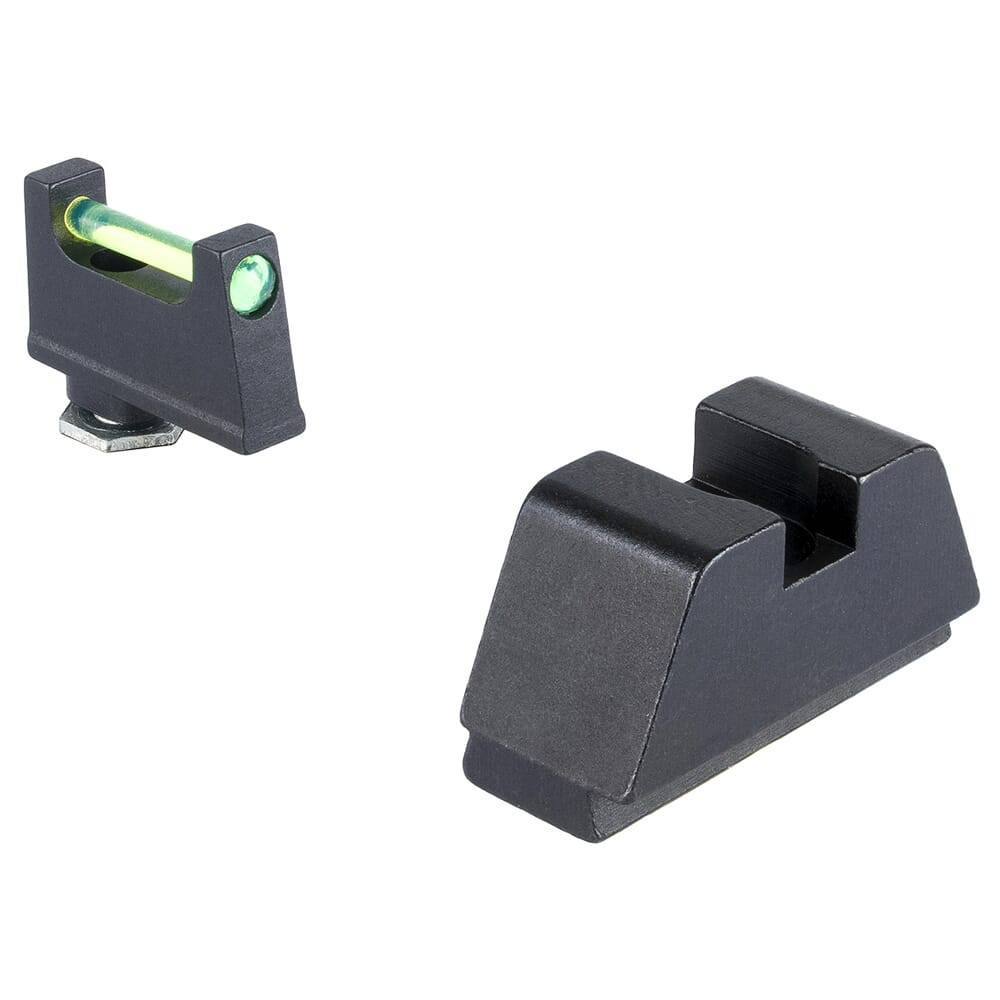 Ameriglo XL Green Fiber .115" FRONT Flat Black REAR Optic Height Fiber, Glock - All Models GFT-143 - Ameriglo