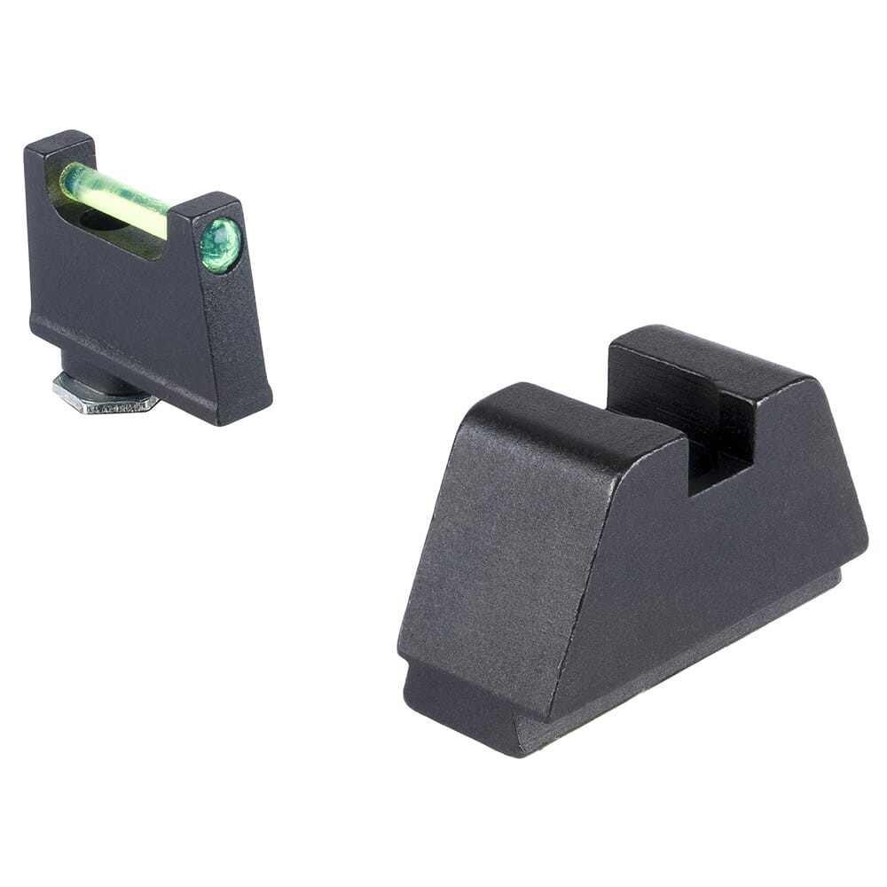 Ameriglo 3XL Green Fiber .115" FRONT Flat Black REAR Optic Height Fiber, Glock - All Models GFT-145 - Ameriglo