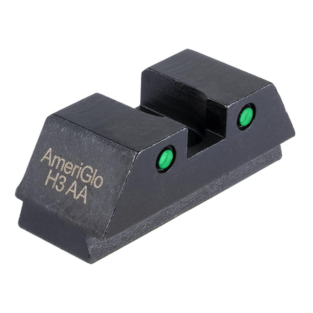 Ameriglo Green Tritium 2-Dot Black Outlines .295" H .150" Sq Notch Optic-Compatible, Glock - All GTR-208 - Ameriglo