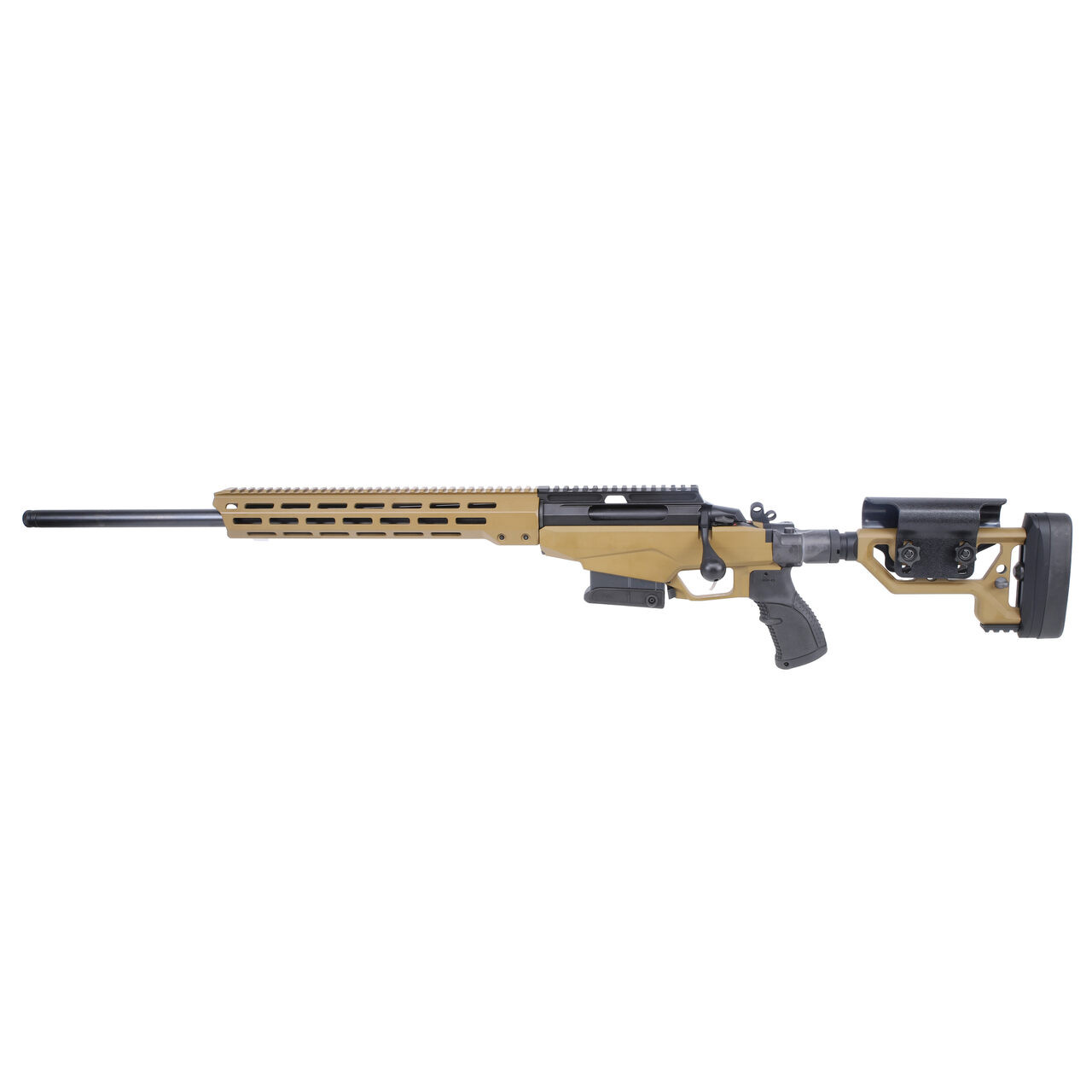 Tikka T3X TAC A1 Matte Blued Steel 308 WIN NS 23.7 BBL 1:1/10 5/8x24 TPI LH 2-stage 10RD Folding Alum ADJ CHK / Coyote Brown J03262 - Tikka