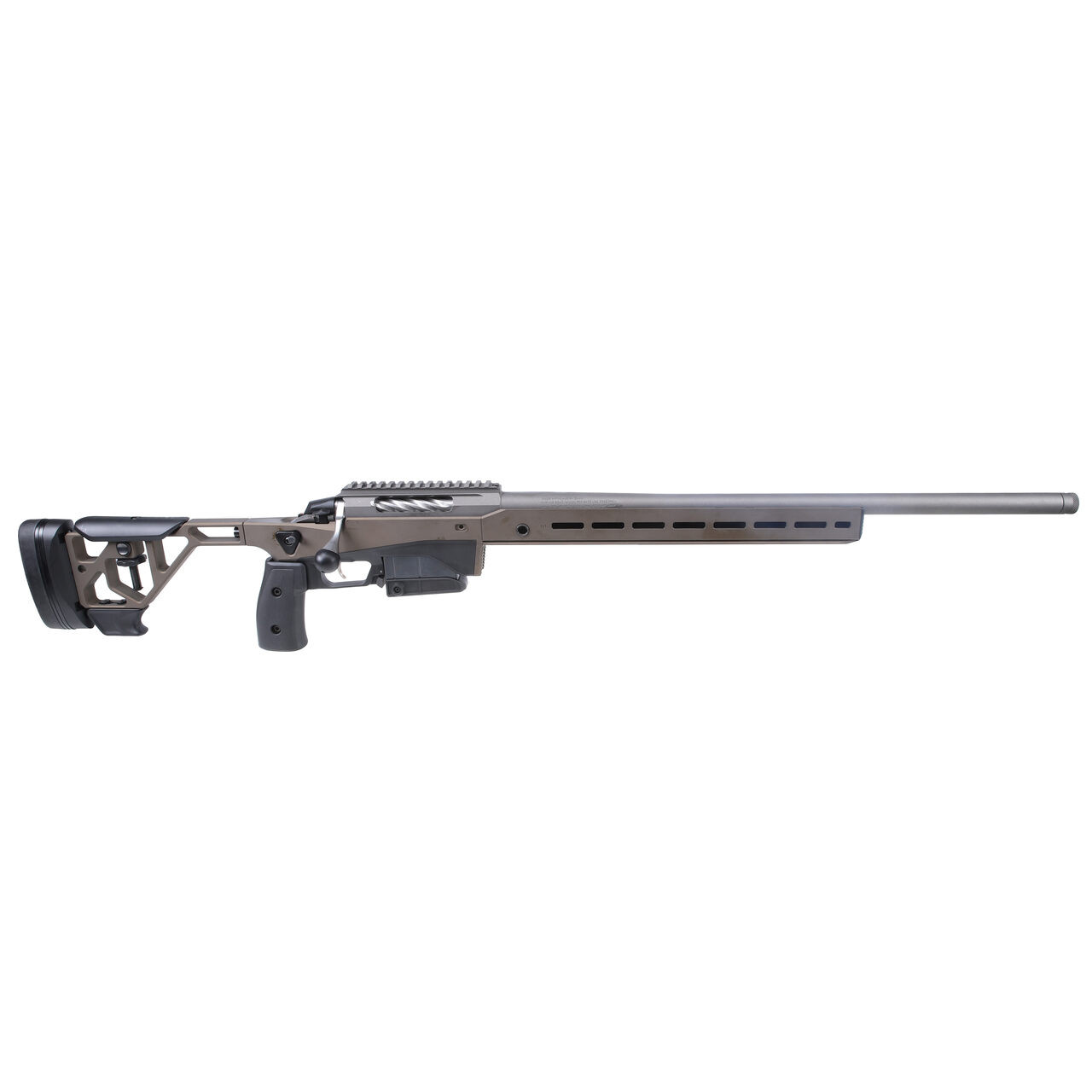 Tikka T3X Ace Target Cerakote Tungsten 6.5 CM NS 23.7 BBL 1:1/8 5/8x24 TPI RH 2-stage 10RD Alum ADJ CHK / Cerakote Midnight Bronze J04002 - Tikka