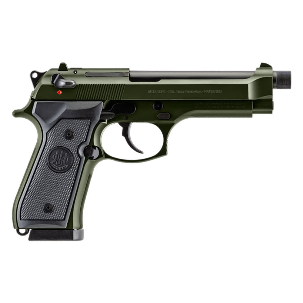 Beretta 92FS OD Green Threaded 218rd OD Green 9x19mm 5.1" Bbl SA/DA Pistol w/2 18 Mags J92F300GRTB18