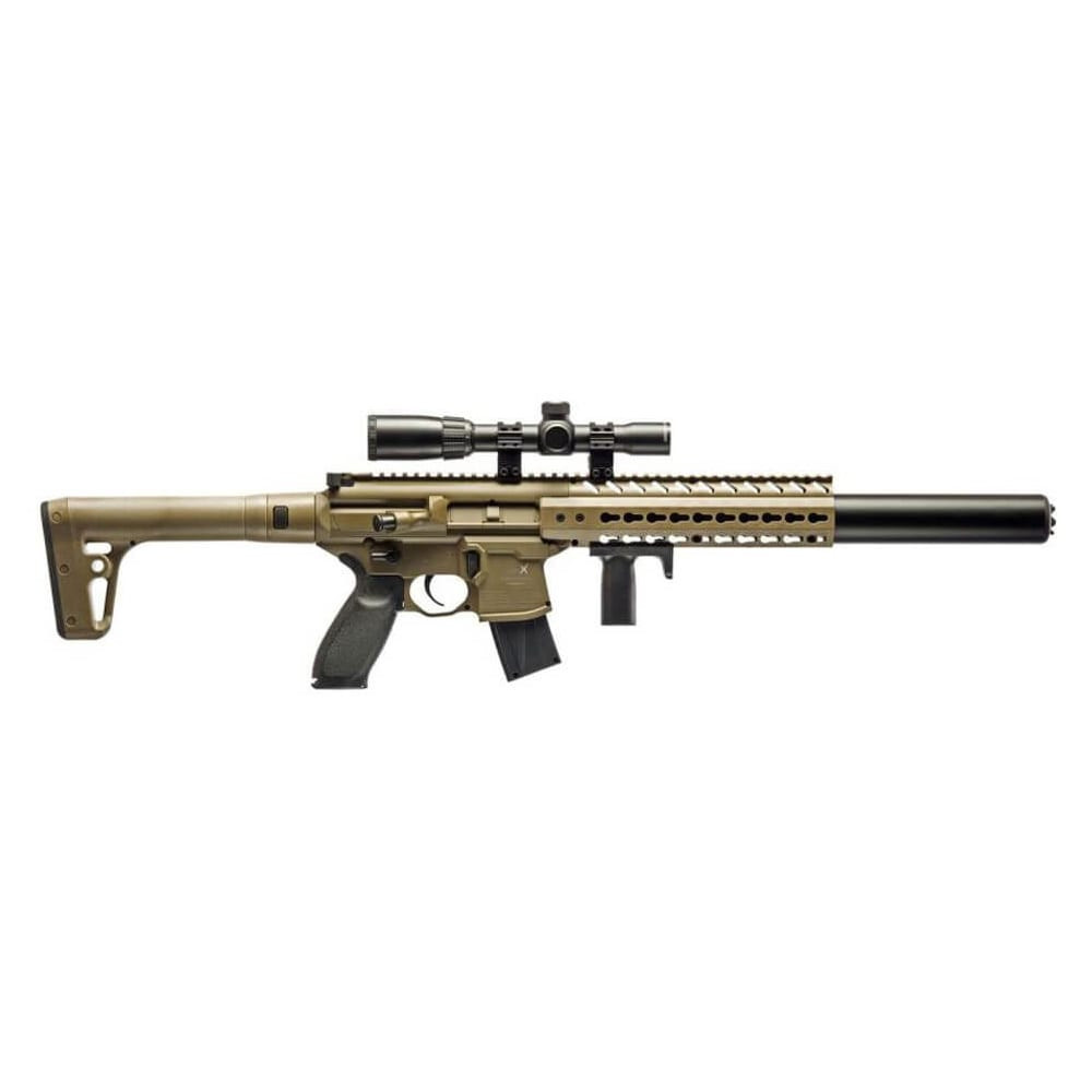 Sig Sauer MCX Air .177 Cal 88gr CO2 FDE Air Rifle w/(1) 30rd Pellet Mag & 1-4x24mm WR Air-Scope Lightly in excellent condition with box - 