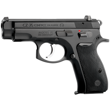 CZ-USA CZ 75 Compact 50th Anniversary Elite 9mm 10rd Blk Polycoat Steel Frame, FS, MS, Blk Plastic Grips Full-Size Handgun 01208 - CZ-USA