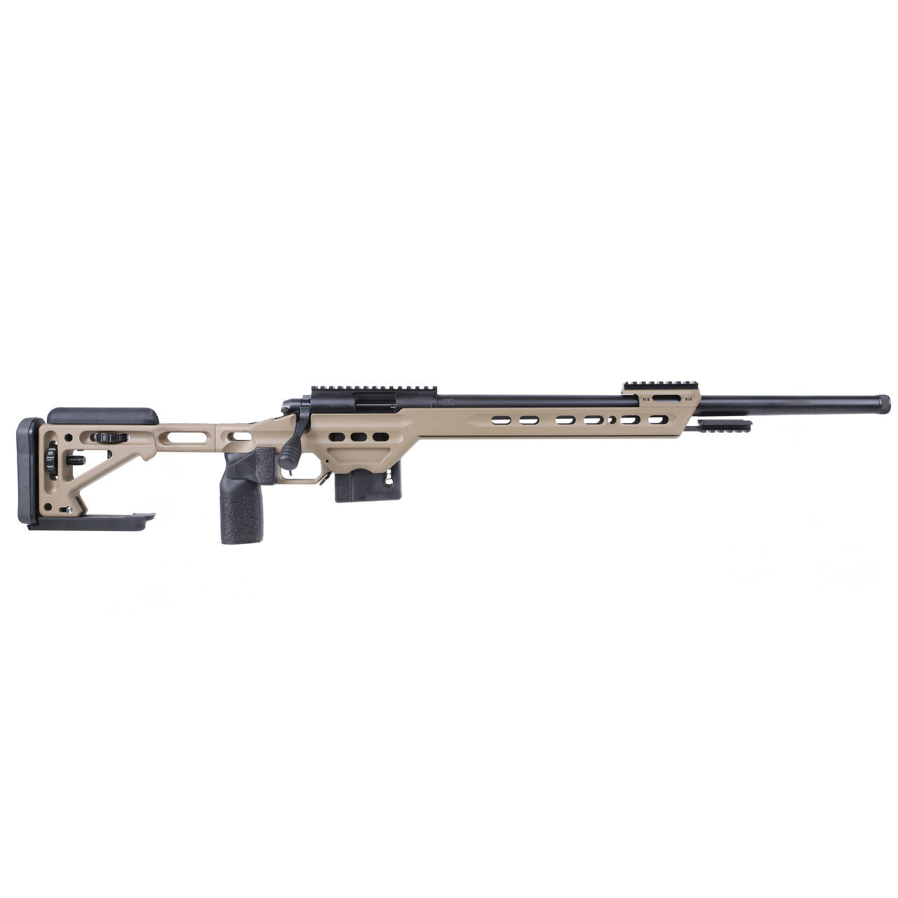 Vudoo Gun Works Gen2 .22 LR 22" Bbl Bart MTU 1/2-28 20MOA 510 v2 Elite H Bld Kit MPA BA Comp Chas Thin C Shoe FDE APP-V22-RH-BLK-22TBS-BACOMP-FDE in - Vudoo Gun Works