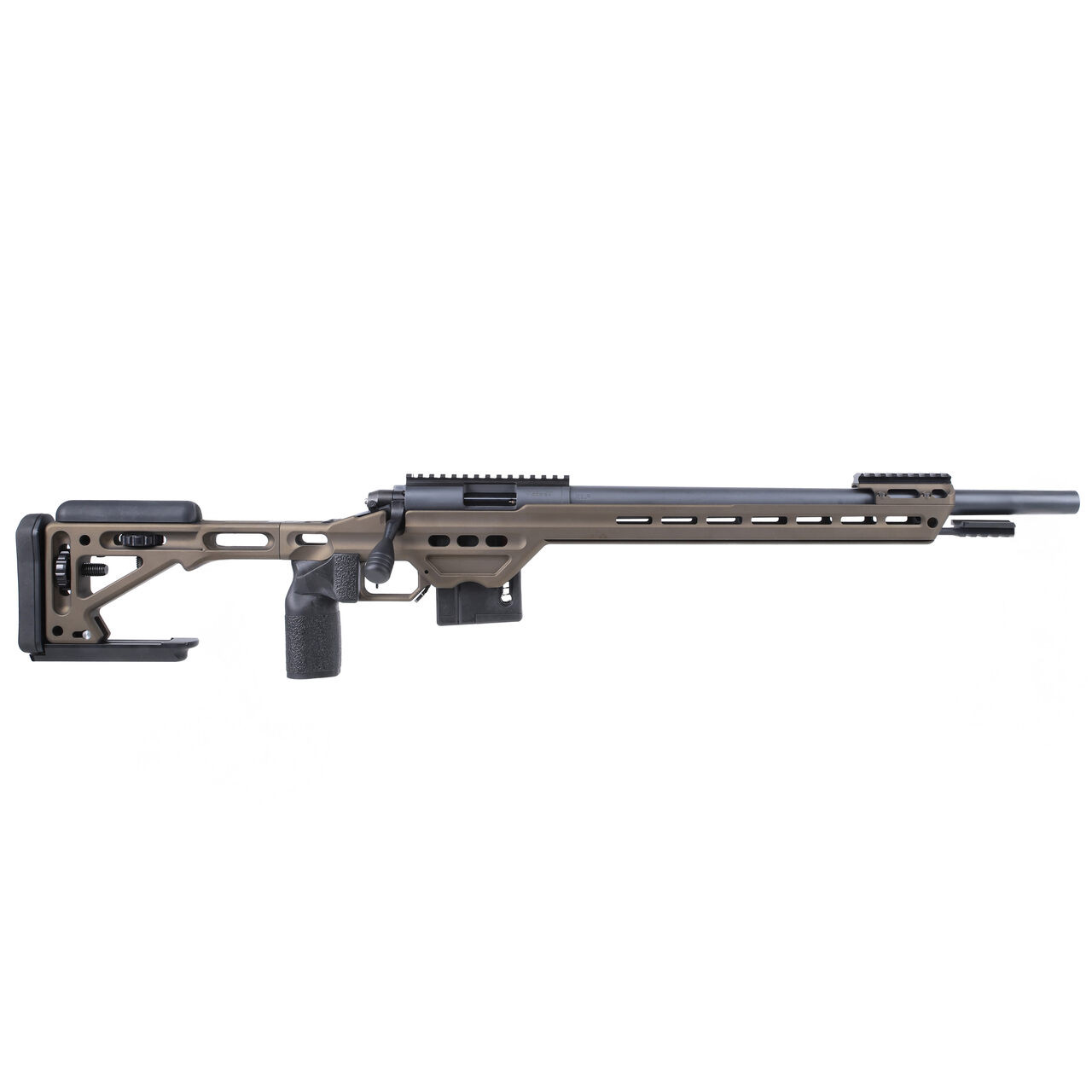 Vudoo Gun Works Gen2 .22 LR 20" Bbl Bart MTU Target Crown 20MOA MPA ESR Chassis Standard Night Bridge The Hit Str Shoe APP-V22-RH-SG-20TC-ESR-MNBZ in - Vudoo Gun Works