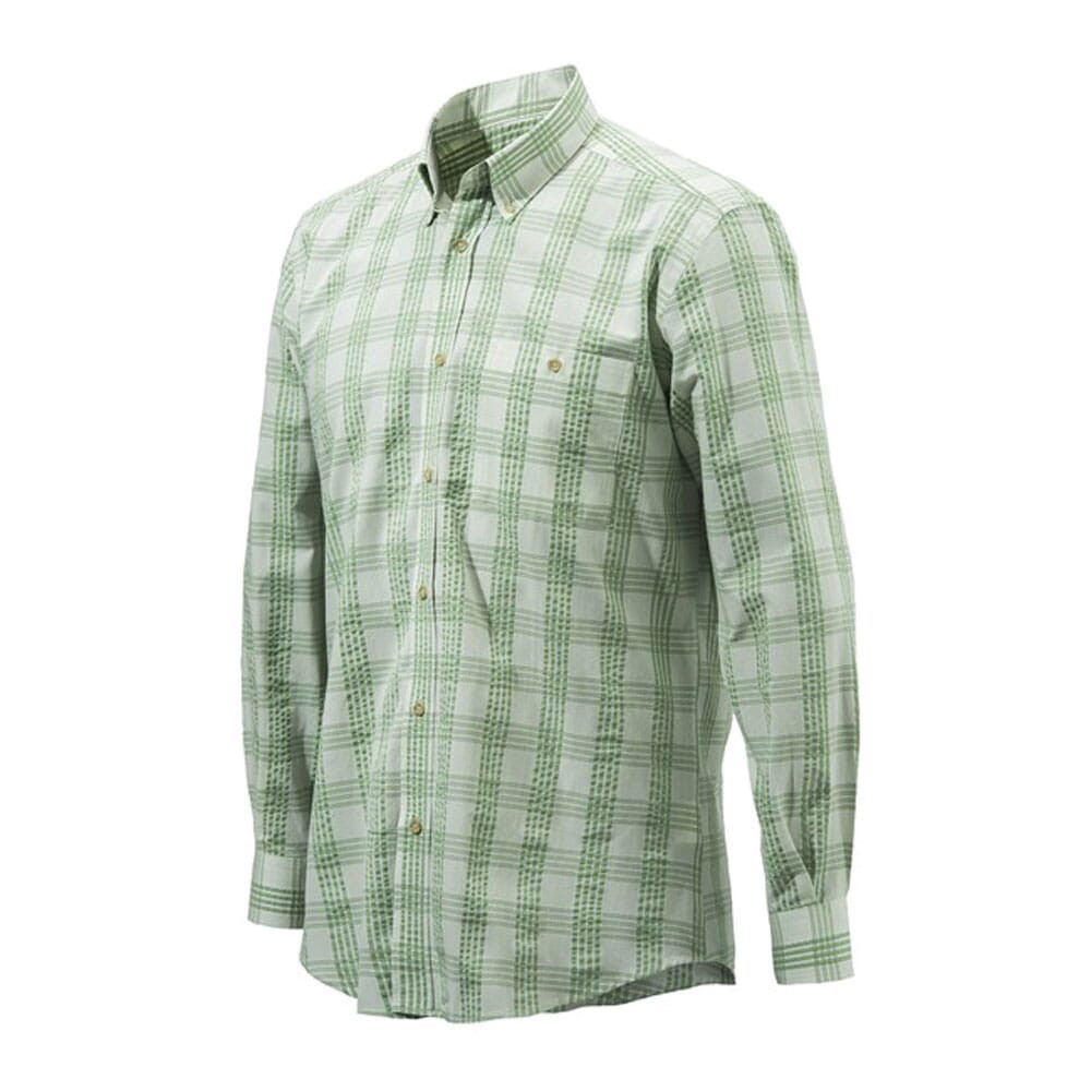 Beretta Men's Classic Button Shirt Green Check 41 LU551T1101075941 - Beretta