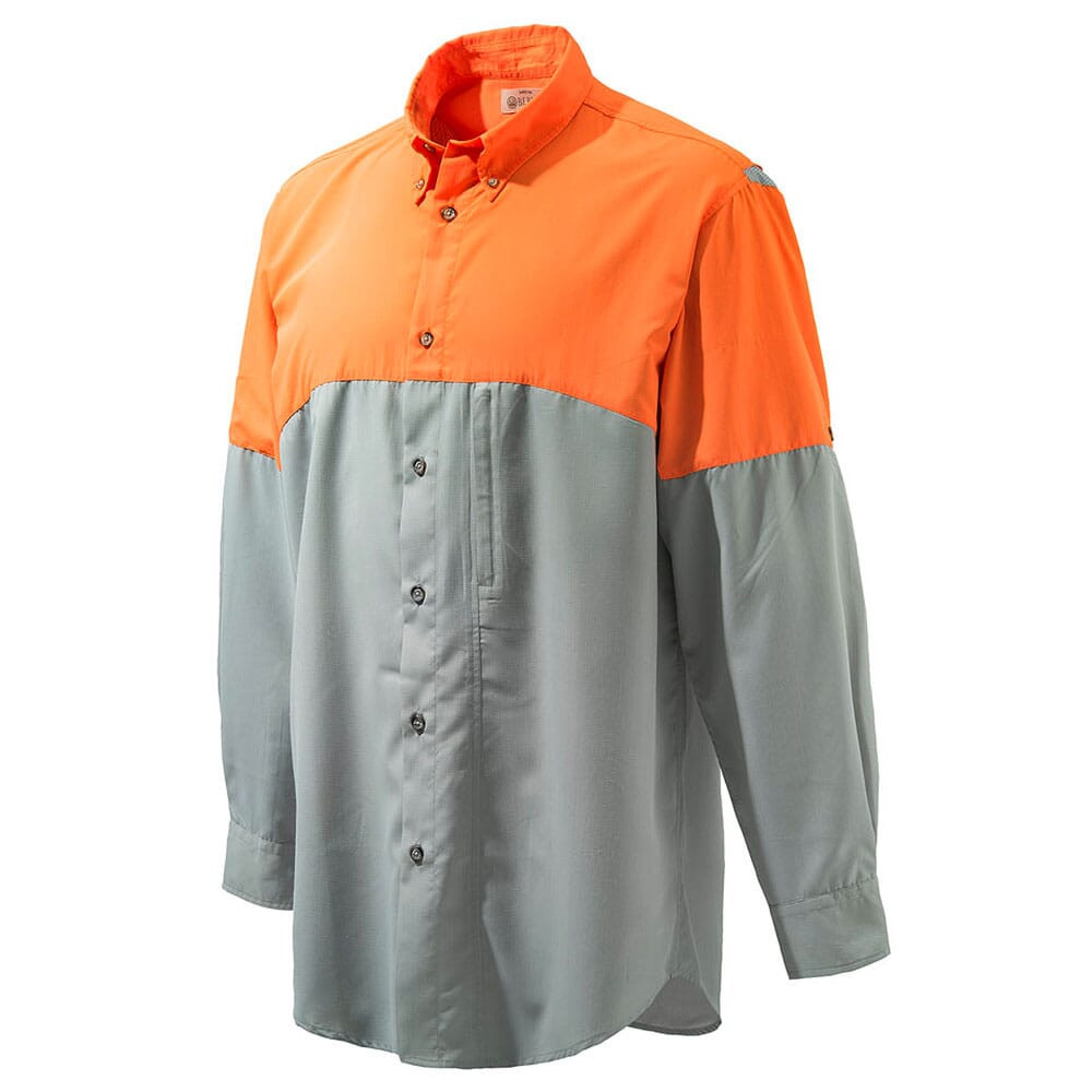 Beretta Covey TM Tech Field Shirt Grey/Blaze Orange Small LU701T15550965S - Beretta