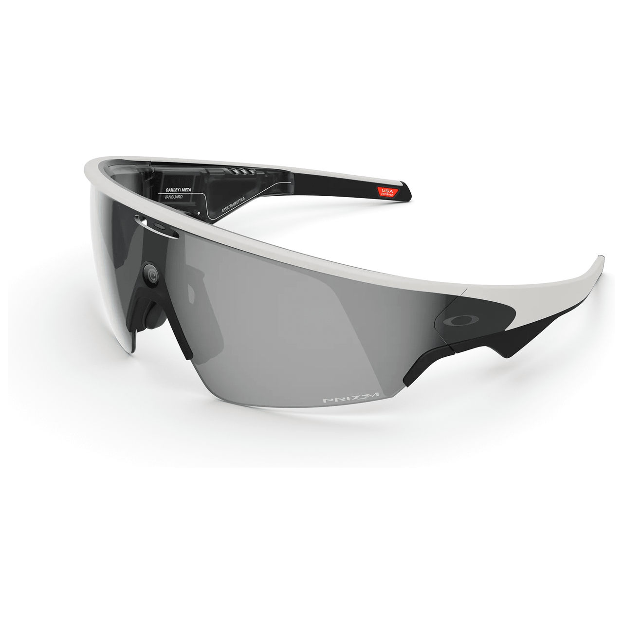 Oakley META Vanguard White w/Prizm Black Rectangle Shield - Toric Lens 6.25x4.24 Nylon (Semi-Rimless) Sunglasses OW8001-05 - Oakley