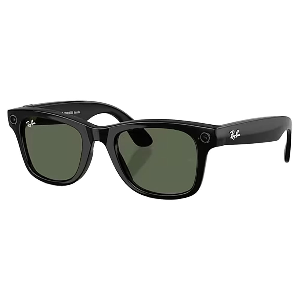 Ray-Ban Meta Wayfarer Glasses L Shiny Black G15 Green 0RW4012-601/71-53 - Ray-Ban