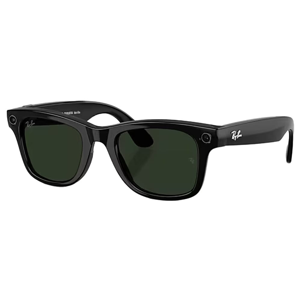 Ray-Ban Meta Wayfarer Glasses L Shiny Black Transitions Graphite Green 0RW4012-601/1M-53 - Ray-Ban