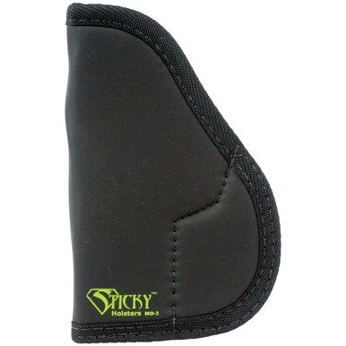 Sticky Holsters Medium IWB/Pkt & Ambi 9mm/40S&W up to 3.3" Bbl, S&W Shield, Ruger LC9/LC380, Taurus 709 w/Light/Laser Sticky Holster MD-2 in Black