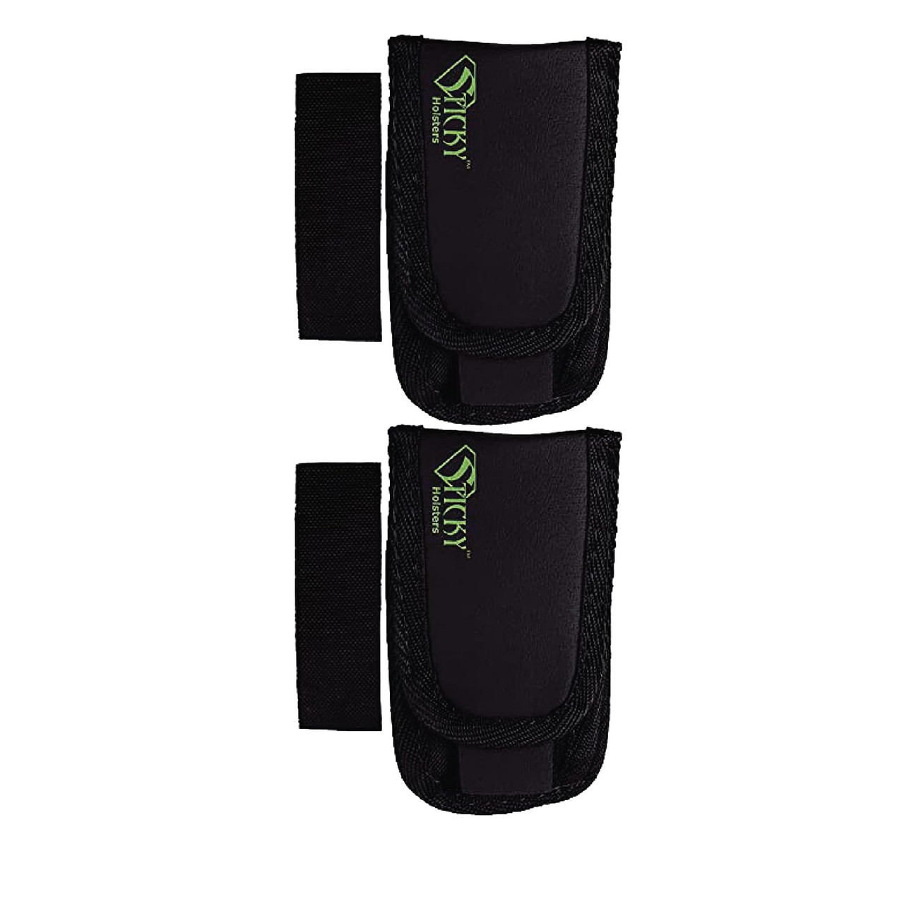 sticky holsters Sticky Holsters OWB Magazine Carrier for Large, Double Stack, and .45ACP Mags Super Mag Pouch SMP in Black With Green Logo - $18.50 at EuroOptic