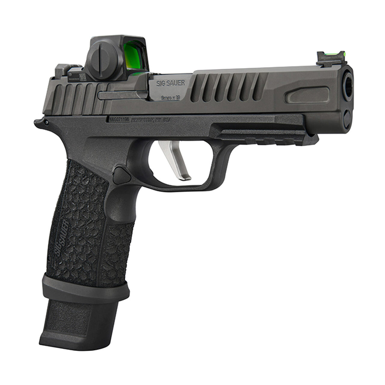Sig Sauer P365-Fuse Romeo-RS 9mm 4.3" Bbl Striker Fiber Optic Front Rear LXG Grip 3MOA MW Compact Pistol w/(2) 21 & (1)17rd Mag 365XF-9-BFO-RS