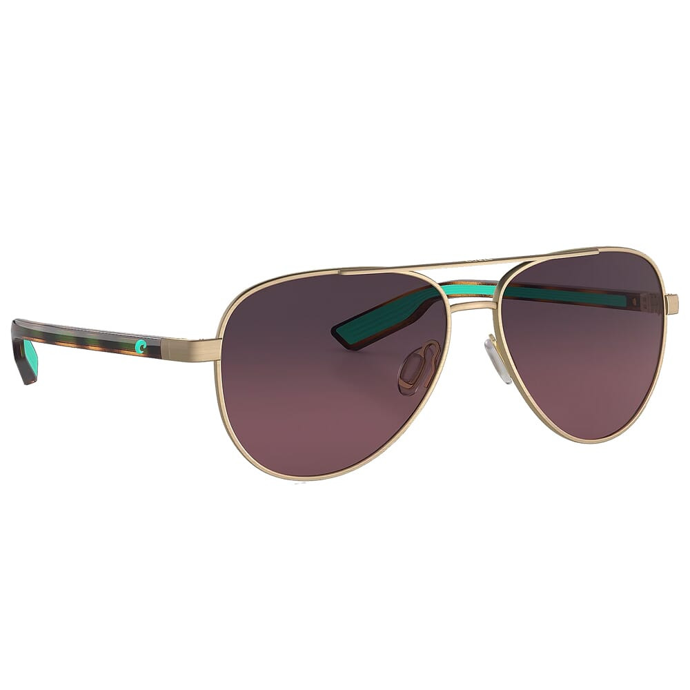 Costa Del Mar Costa Peli Brushed Gold Frame Sunglasses w/Rose Gradient 580G Lenses 06S4002-40022657 - Costa Del Mar