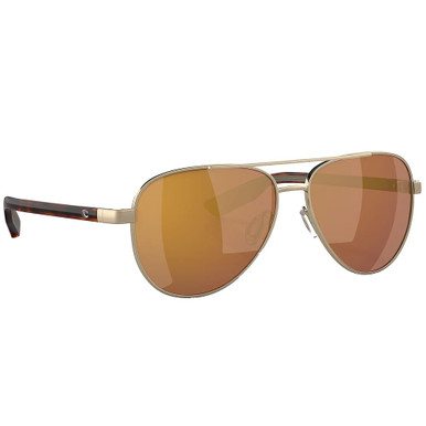 Costa Del Mar Costa Peli Brushed Gold Frame Sunglasses w/Gold Mirror 580G Lenses 06S4002-40022857 - Costa Del Mar