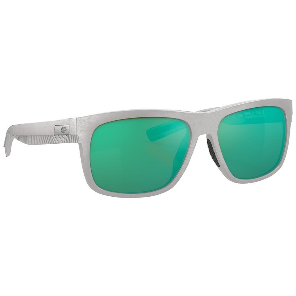 Costa Del Mar Costa Baffin Net Light Grey Frame Sunglasses w/Green Mirror 580G Lenses 06S9030-90300658 - Costa Del Mar