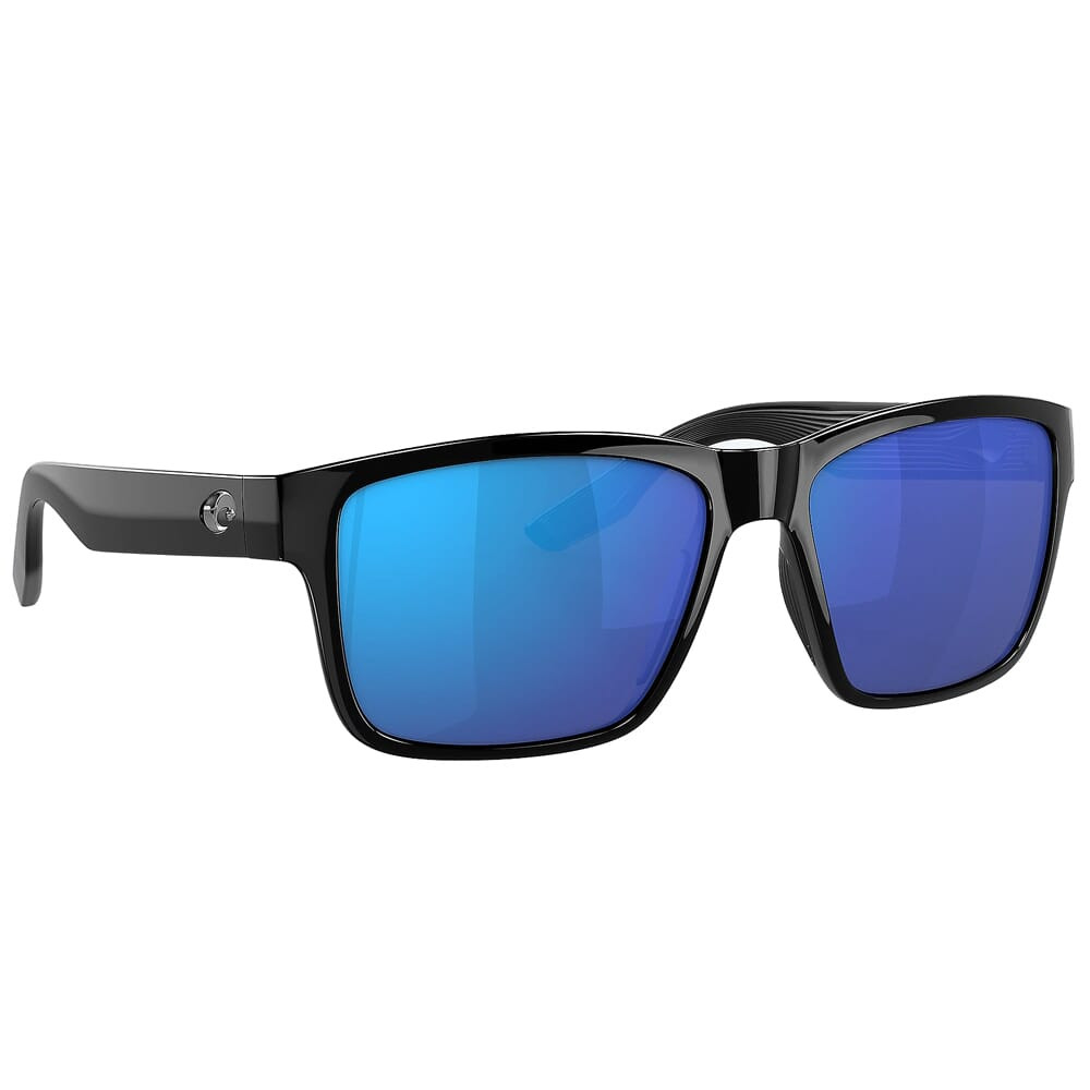 Costa Del Mar Costa Paunch Black Sunglasses w/Blue Mirror 580G Lenses 06S9049-90490157