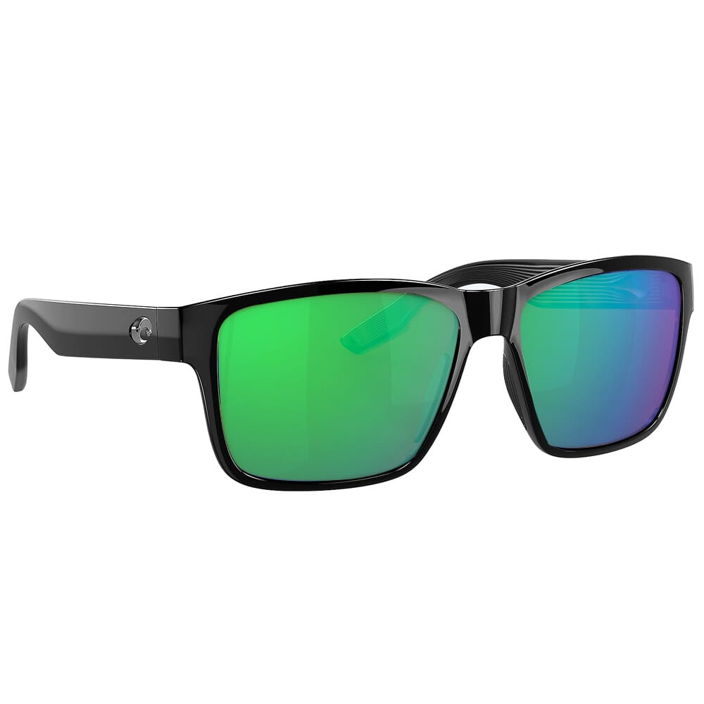 Costa Del Mar Costa Paunch Black Sunglasses w/Green Mirror 580P Lenses 06S9049-90490257 - Costa Del Mar