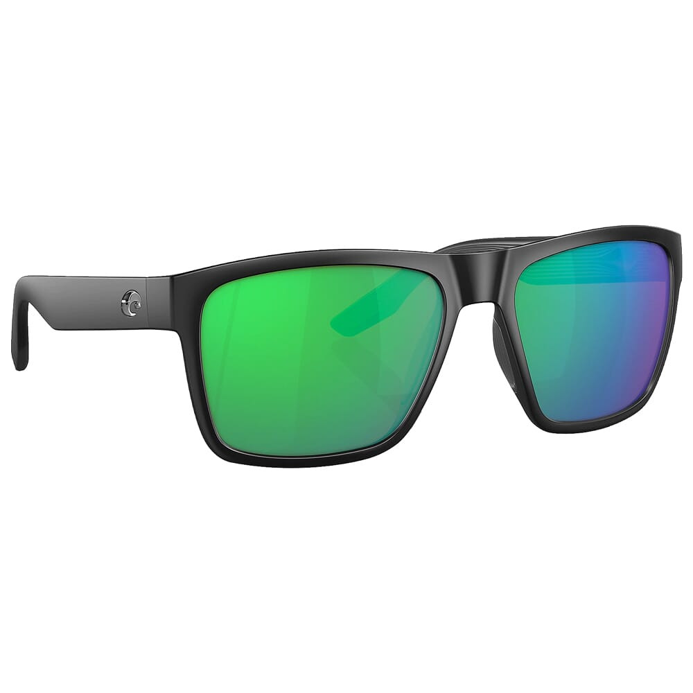 Costa Del Mar Costa Paunch XL Matte Black Frame Sunglasses w/Green Mirror 580P Lenses 06S9050-90500259 - Costa Del Mar