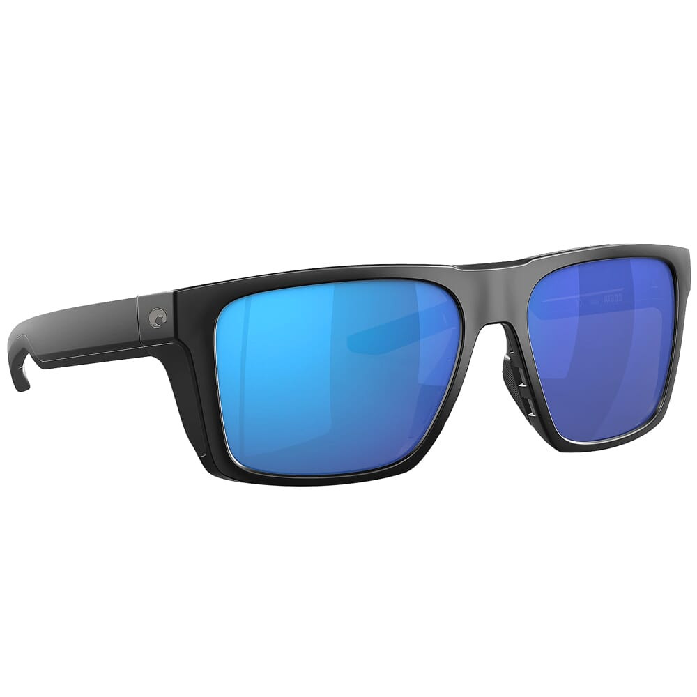 Costa Del Mar Costa Lido Matte Black Sunglasses w/Blue Mirror 580P Lenses 06S9104-91040557